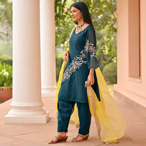 Teal Green Patiala Set
