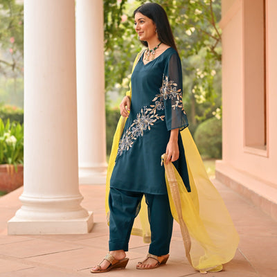 Teal Green Patiala Set