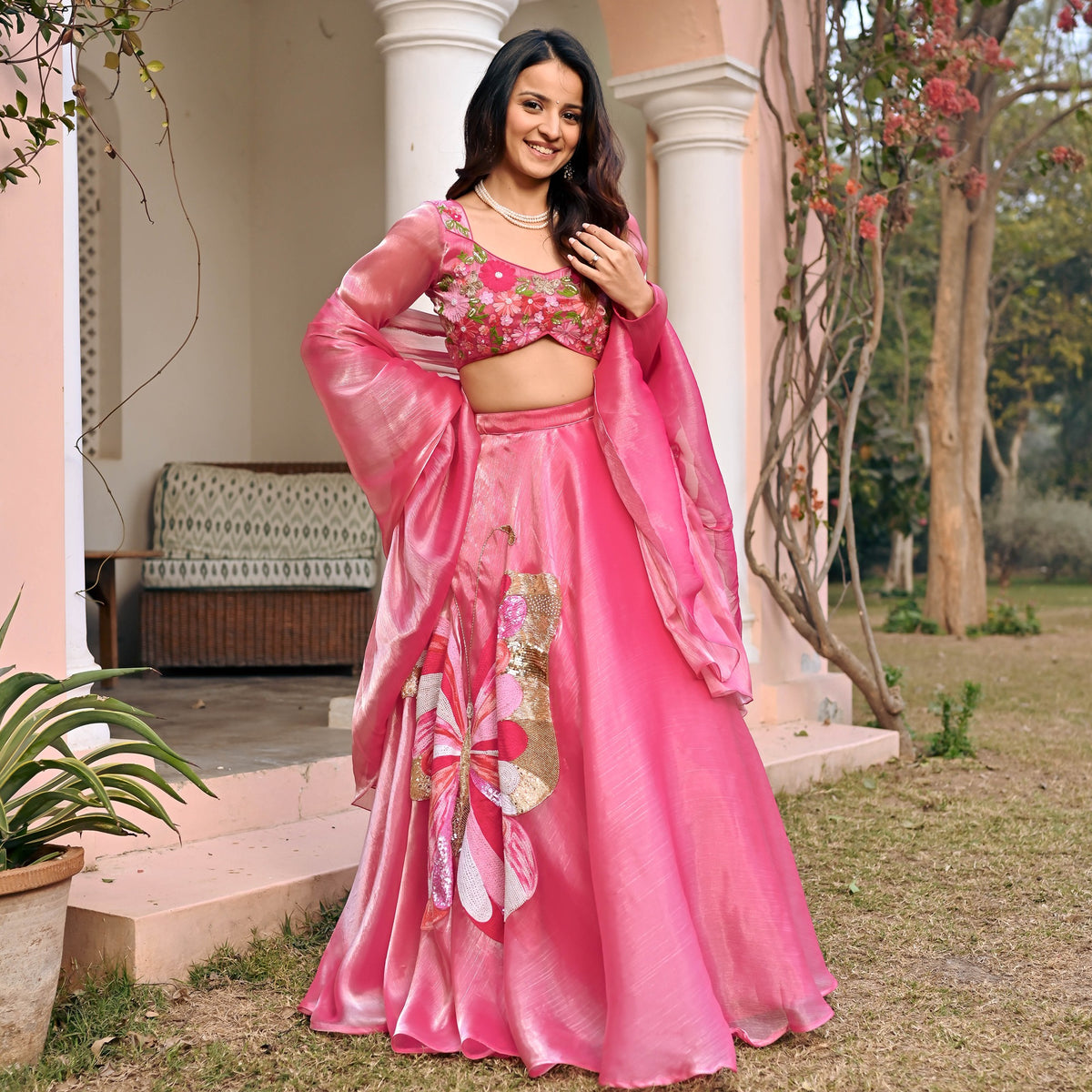Butterfly Embroidered Lehenga Set