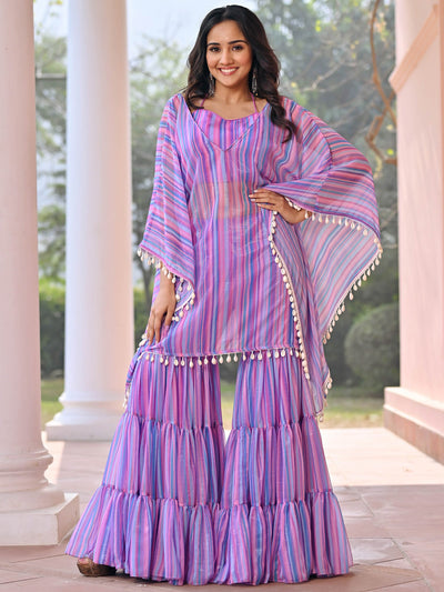 Purple Stripes Three Piece Set