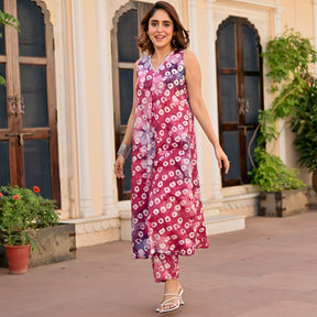 Pink Cotton Printed Kurta Set
