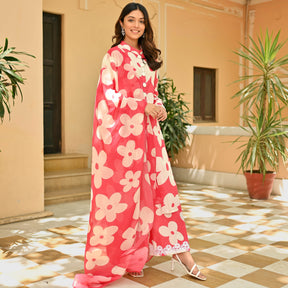 Rani Pink Printed Cotton Suit Set