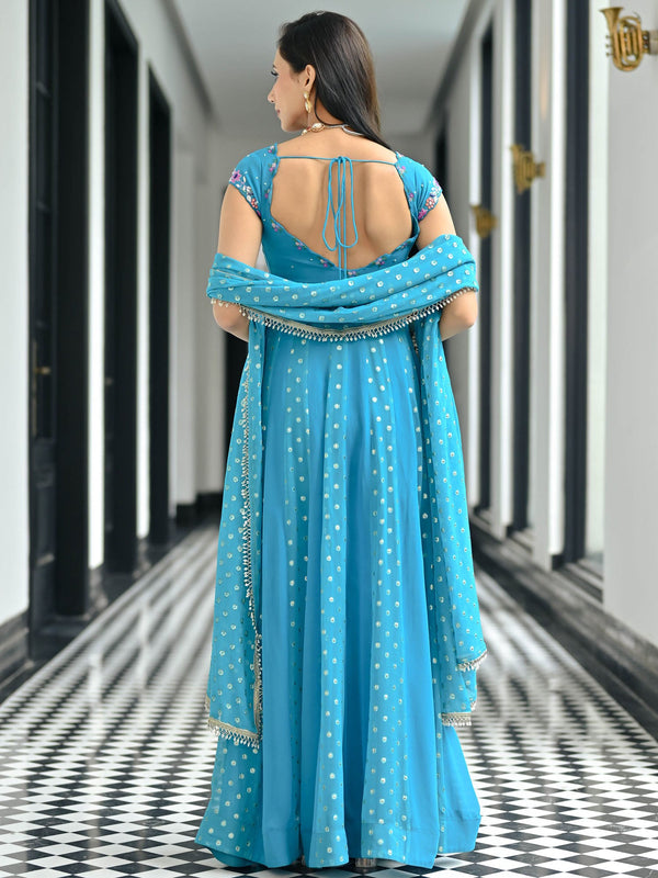 SKY BLUE ANARKALI SET