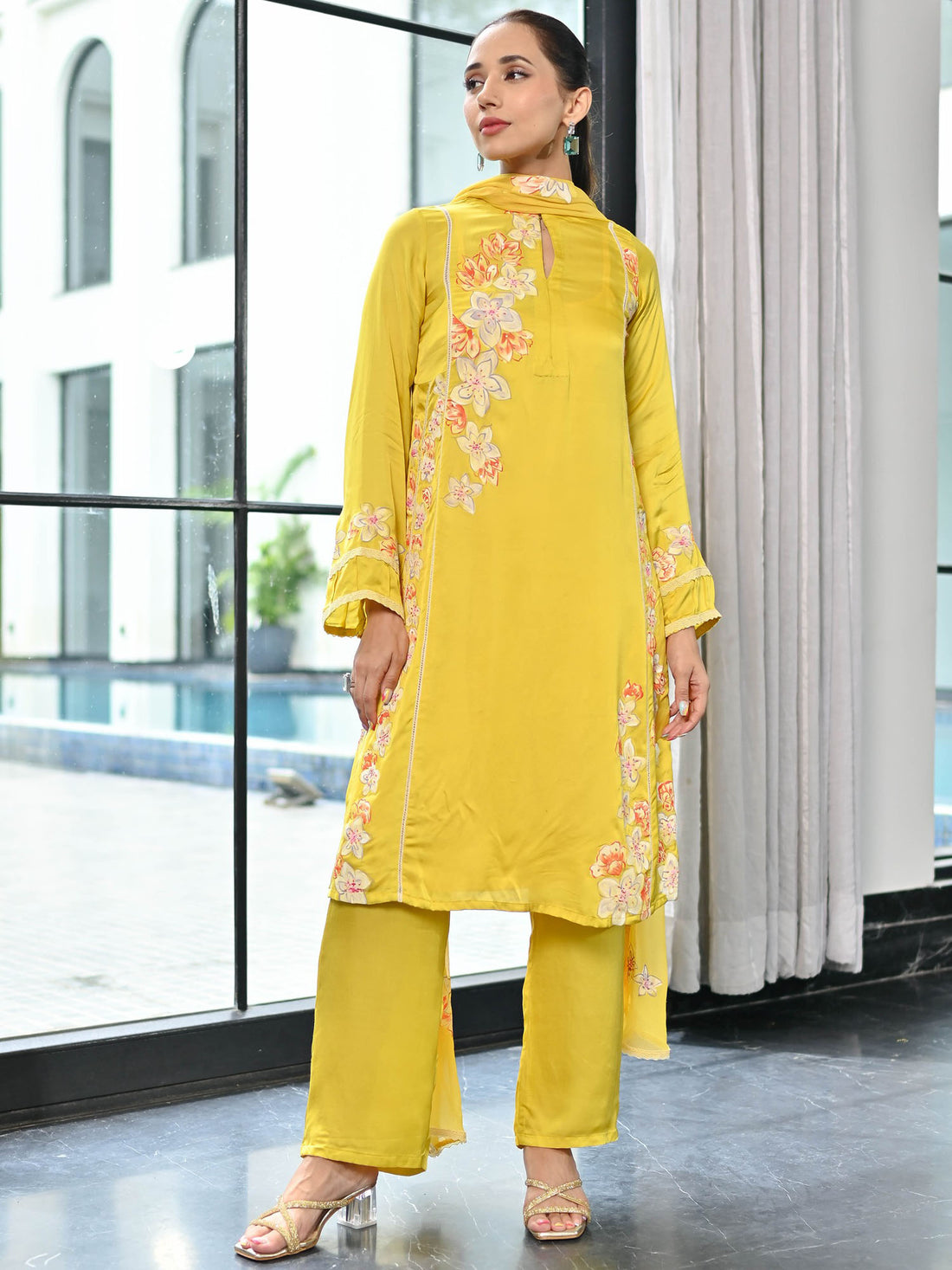 Avarni Supima Cotton Mustard Kurta Set main image 0
