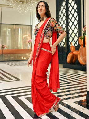 Drama Red Saree