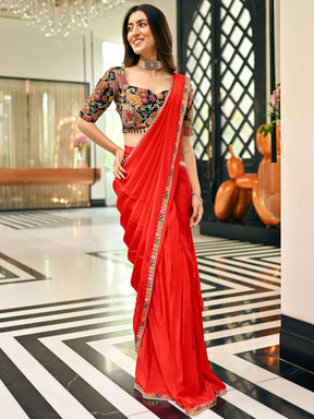 Drama Red Saree