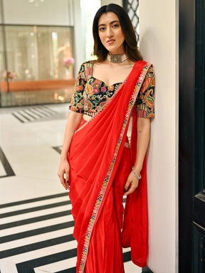 Drama Red Saree