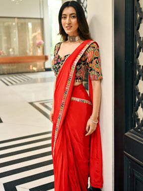 Drama Red Saree