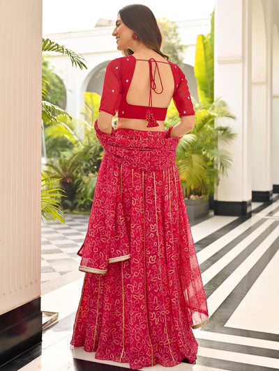 BHANDHEJ BAAGH Pink Lehenga Set