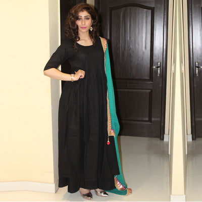 Black Solid Suit Set