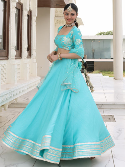 Blue Queen Silk Gota Lehenga Set