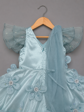 SKY BLUE RUFFLE GOWN