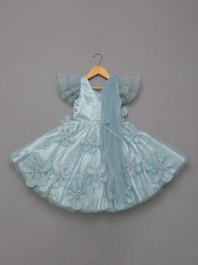 SKY BLUE RUFFLE GOWN
