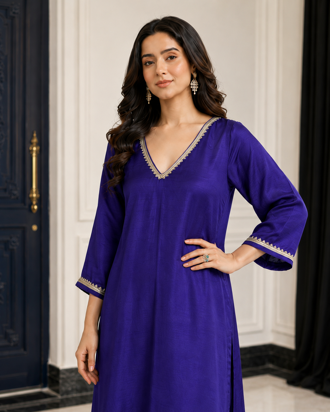 PURPLE KURTA SET