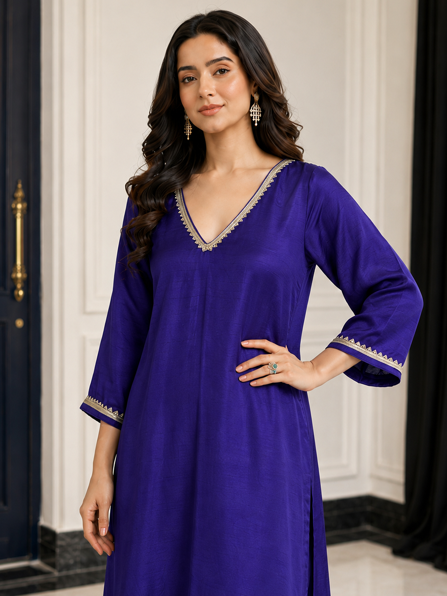 PURPLE KURTA SET