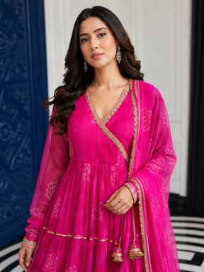 Pink Bhandhej Anarkali