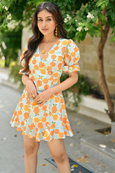 Cece Printed Short Dress