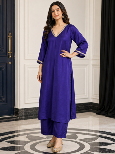 PURPLE KURTA SET