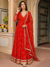 Orange Bandhej Anarkali