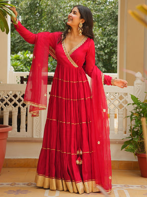 Red Anarkali Suit