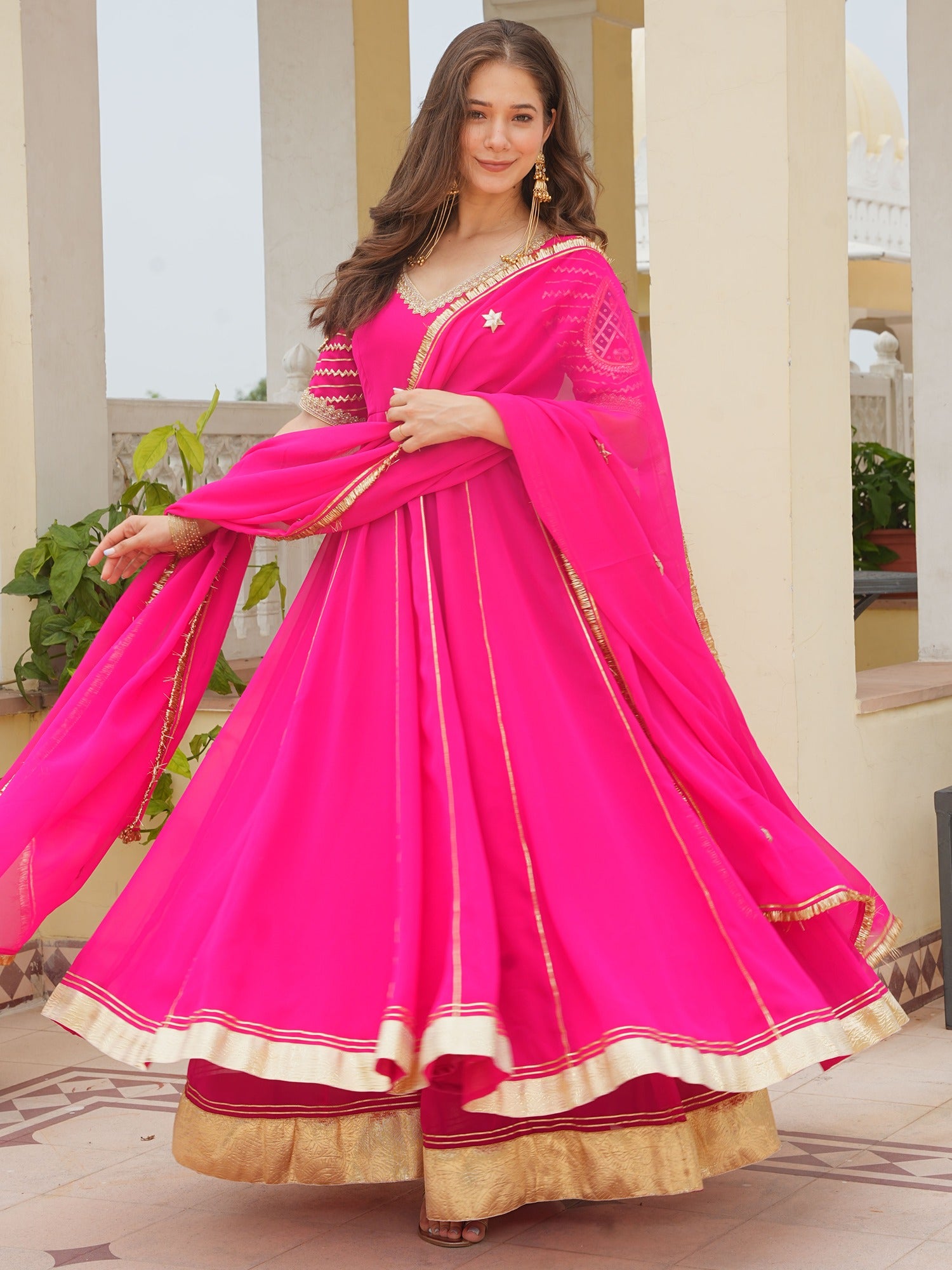 RANI PINK PAISLEY ANARKALI