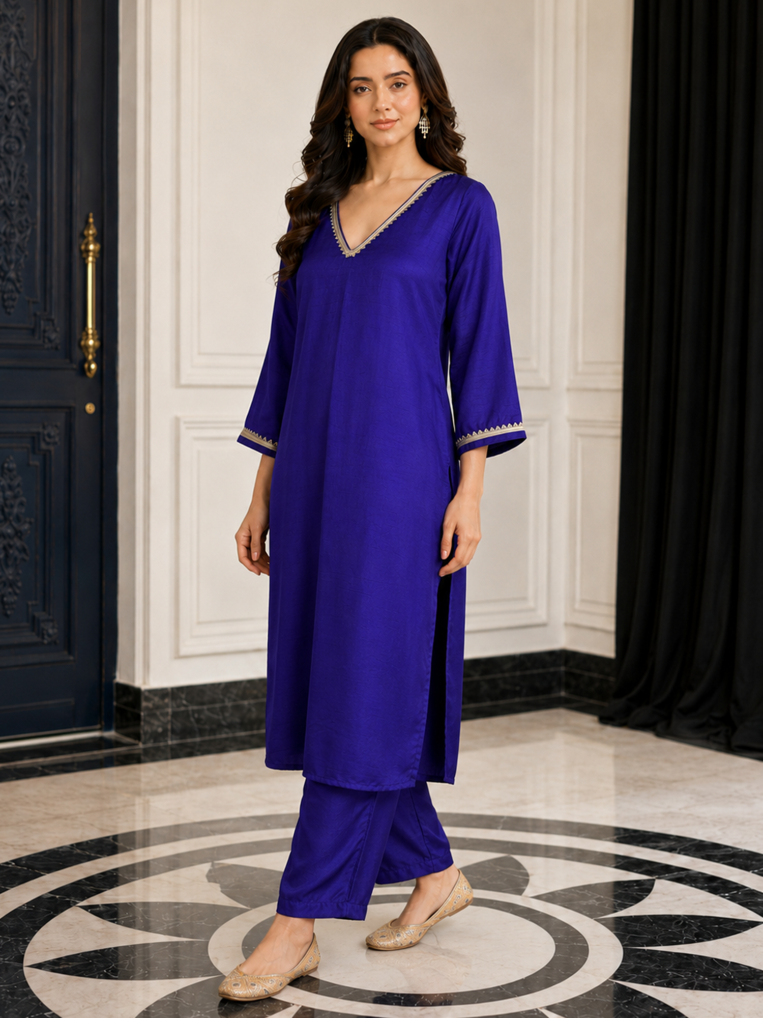 PURPLE KURTA SET