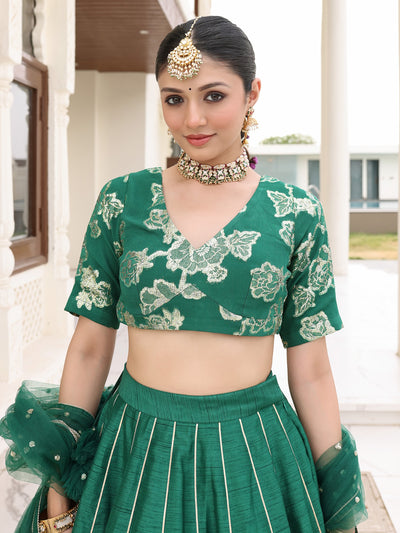 Green Queen Silk Gota Lehenga Set