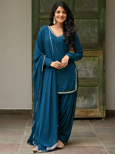 Teal Patiyala Suit Set