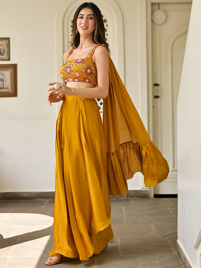 Mustard Skirt Top Set