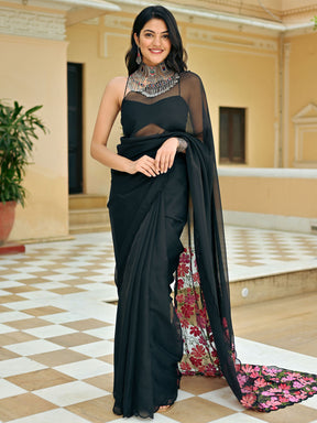 Black Embroidered Saree