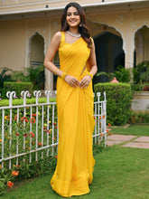 Yellow Ombre Chiffon Saree
