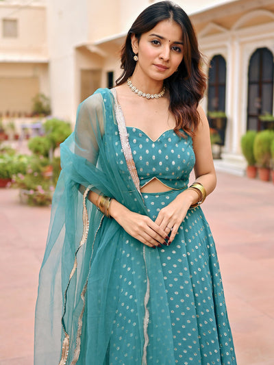 Green Georgette Anarkali Set