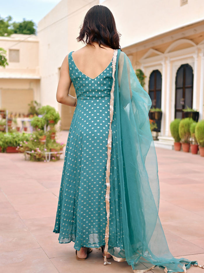 Orange Georgette Anarkali
