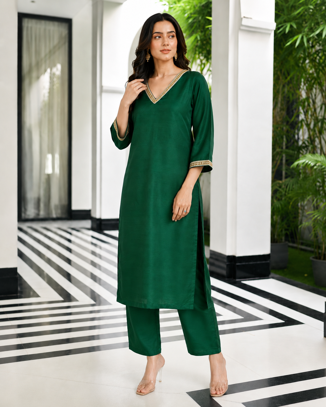Green Kurta Set