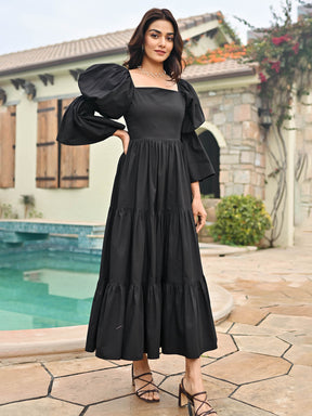 Galina Black Tired Dress