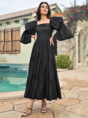 Galina Black Tired Dress