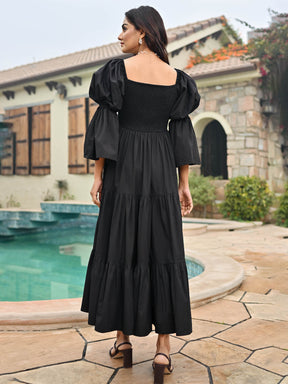 Galina Black Tired Dress