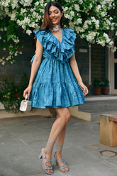 Bubble Blue Ruffle Dress