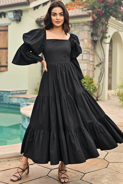 Galina Black Tired Dress