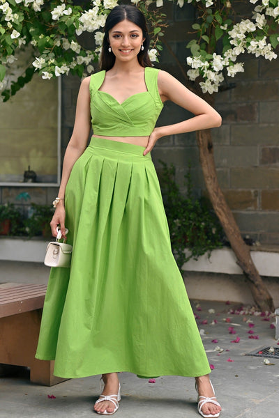 Green Queen Pleated Set