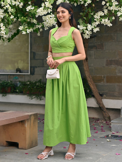 Green Queen Pleated Set