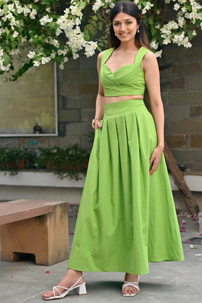 Green Queen Pleated Set