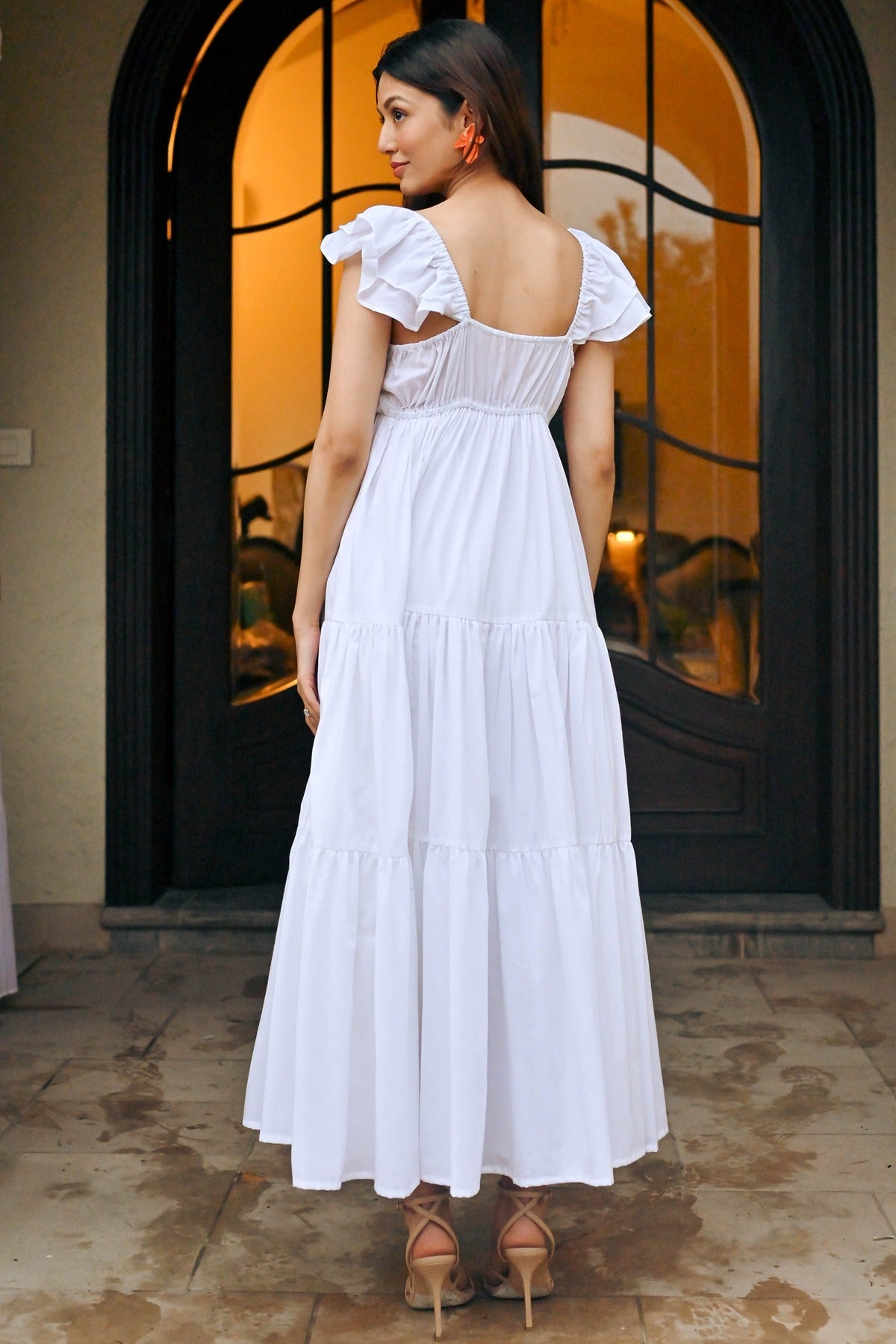 Mazy White Cotton Dress