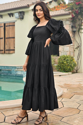 Galina Black Tired Dress