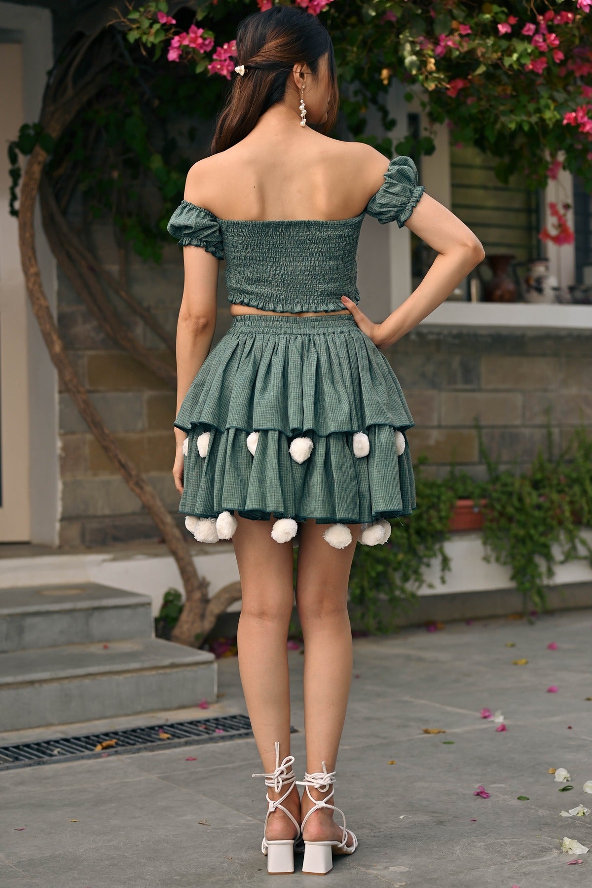 Green Pompom Co-ord Set