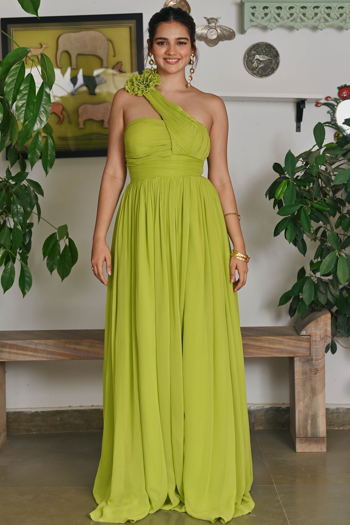 Lusty lime Long dress