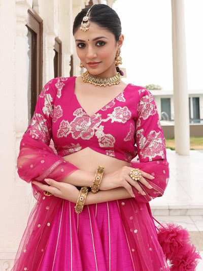 Pink Queen Silk Gota Lehenga Set