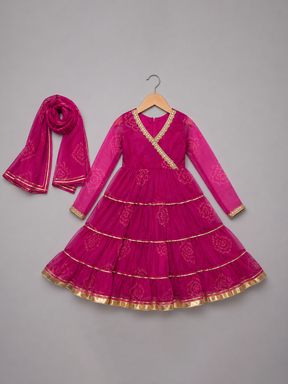 Pink Bhandhej Anarkali