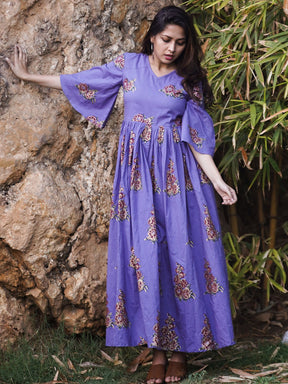 Purple Handblock Dress