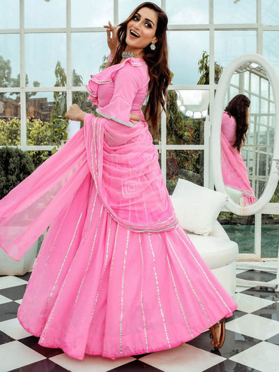 Pink Gota Lehenga Choli Set